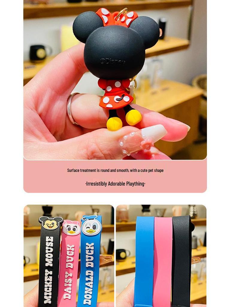 Genuine Lotso Mickey Plush Keychain - Creative Couple Bag Pendant Car Keyring Small Gift.