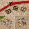 20/40pcs Mini Ultra-small 6mm 9 Metal Type Bar Doll Tri-glide Belt Buckles Clips Buttoon Adjustment Buckles DIY Doll