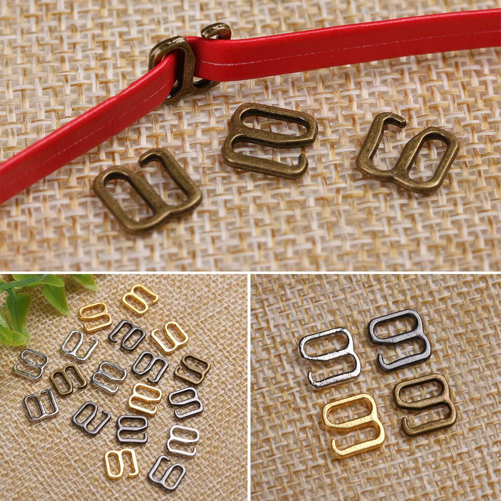20/40pcs Mini Ultra-small 6mm 9 Metal Type Bar Doll Tri-glide Belt Buckles Clips Buttoon Adjustment Buckles DIY Doll