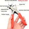 Rotatable multi-size leather perforation pliers tool, carbon steel with comfortable grip and brass perforation stand,  for belts, watch straps,