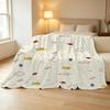 Thick Warm Flannel Blanket - Cartoon Bunny & Bear Print, Soft Cozy for Home Leisure, Guest Room Single Use, Ideal for Halloween & Christmas Decor