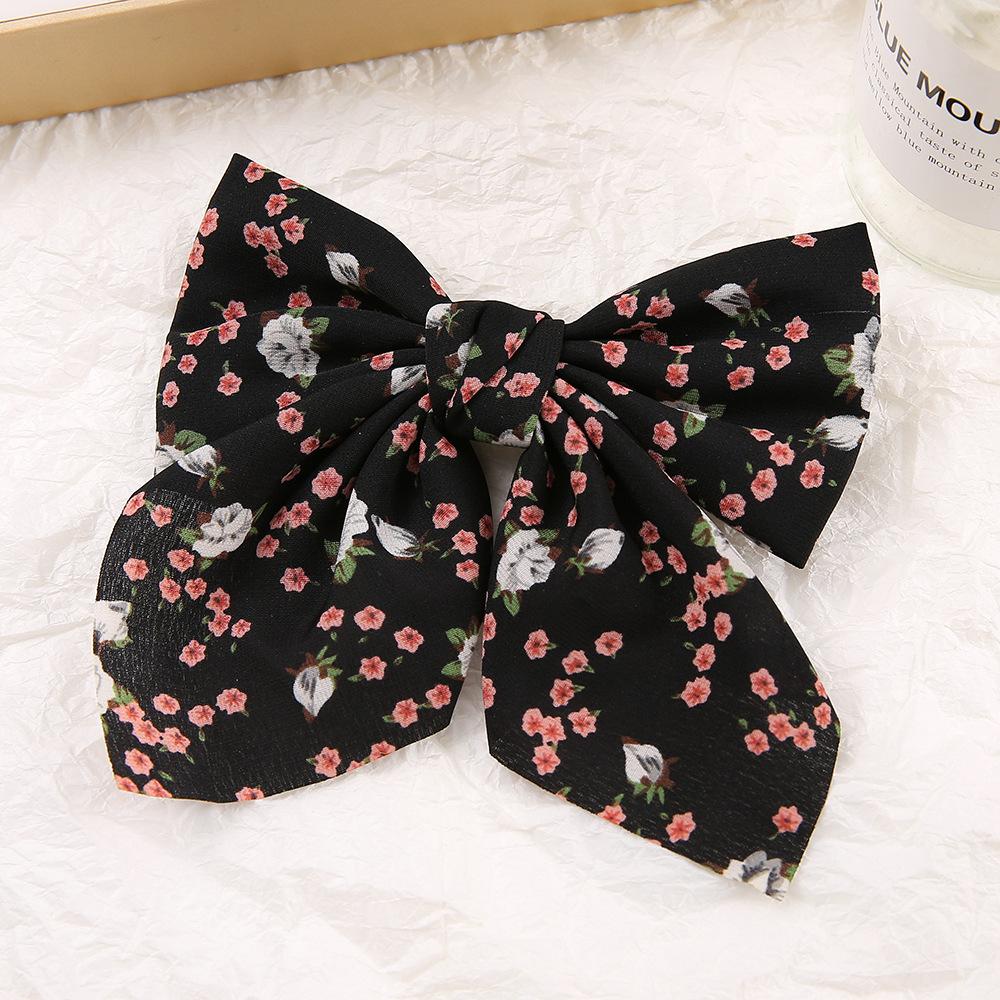 1PCS Vintage Floral Bow Hair Clip Lace Mesh Large Bow Hair Clip for Girls Spring Summer Hair Clip Elegant Hair Accessories