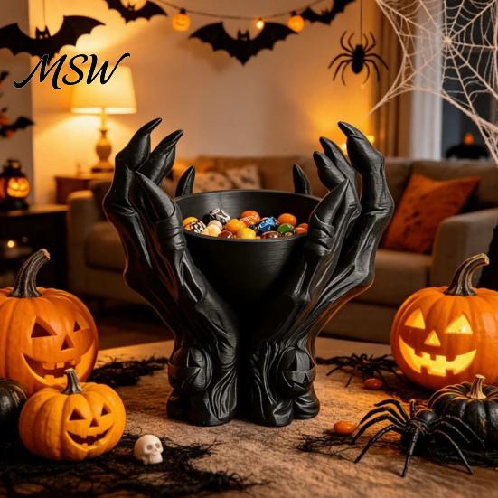 Halloween Party Table Centerpiece 3D Printed Gothic Demon Claw Trinket Dish, Devil Paw Decorative Unique Dish for Rings Storage Bowl, Jewelry