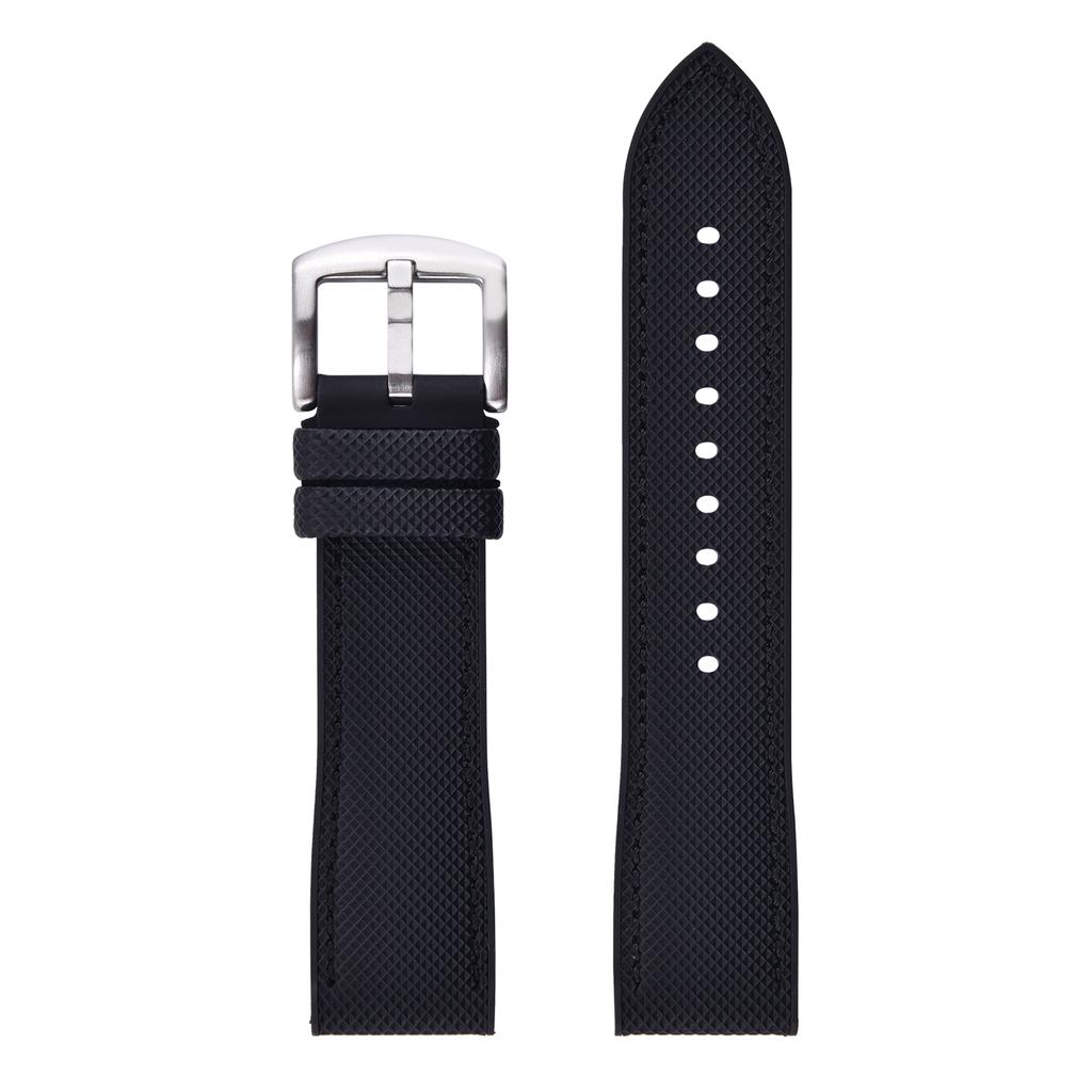 Premium Hybrid Leather FKM Sailcloth Watch Strap 18mm 20mm 22mm 24mm Fluoro Rubber Leather Watchband For Each Brand Diving Watch