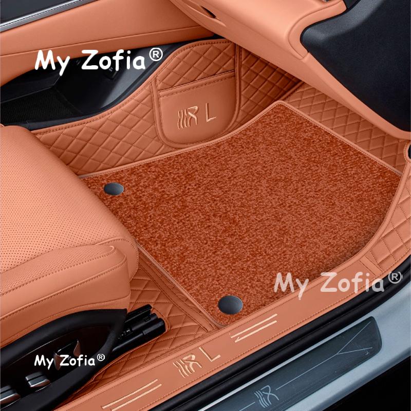 Leather Car Floor Mats Fit For BYD Han L DM EV 2025 2026 Auto Custom Foot Matts Rugs Vehicle Carpets Pads Full Set Accessories