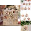 Festive Christmas Wooden Ornaments Set Of Twelve Including Santa And Snowflakes
