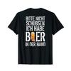 Nicht Schubsen Bier In Der Hand I Alcohol Backprint T Shirt Vintage Washed Unisex Soft Versatile Streetwear Graphic Casual