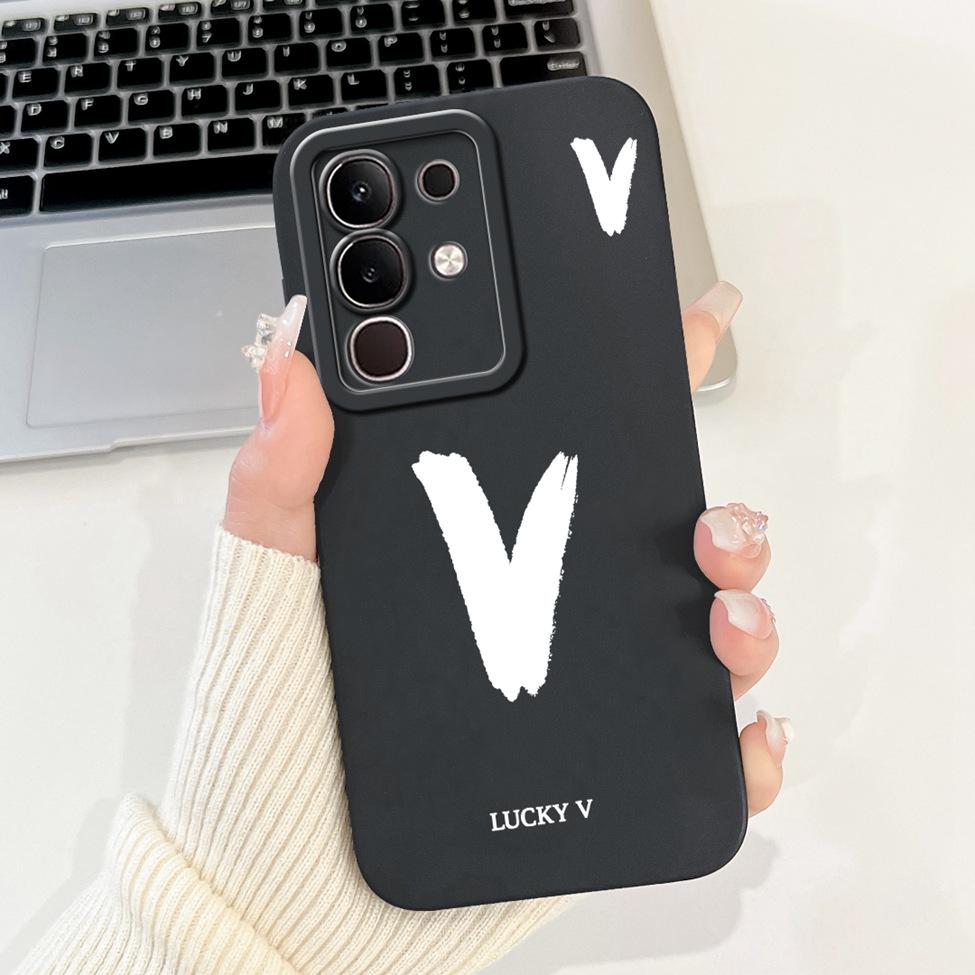 For Vivo Y29 4G V2434 Cover For Vivo Y29 4G Case Simple Fashion Letters A-Z Pattern Design Silicone Shockproof Bumper
