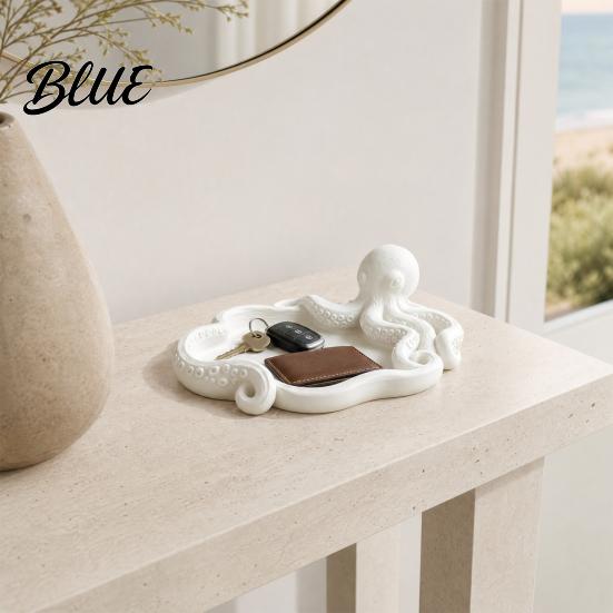 Ocean Animal Storage Necklace Ring Printed Jewelry Octopus Tray 3D Tray Earrings Key Holder Dish Decorative Keys Trinkets Organizer