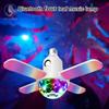 E27 LED Bulb Fan Blade Four-leaf Music Lamp Bluetooth Speaker Foldable LED Light Bulb Ceiling Light With Remote Controller