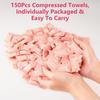 150Pcs Compressed Towel Tablets, Portable Mini Compressed Towels, Disposable Face Towel Washcloths for Travel, Beauty, Home Hand Wipes, Camping,