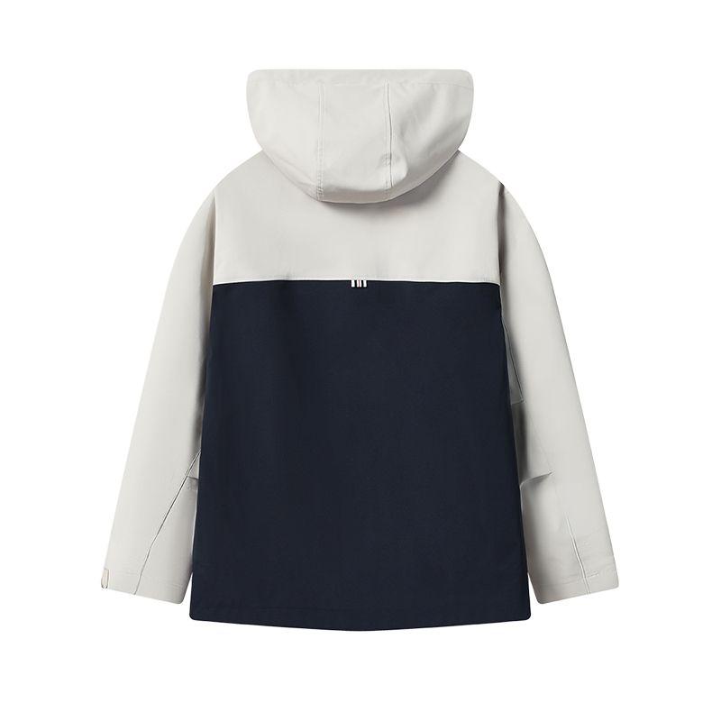 FILA Heritage Fashionable Comfortable Color Block Woven Hooded Jacket Men jackets Rock-Cloud F11M548703FLK