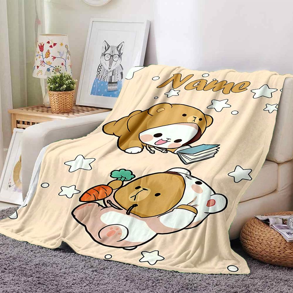 Customiz Name Personality Bubu Dudu Blanket Soft &Warm Sofa Office Bed Travel Lunch Break Blanket, Gift Suitable for All Seasons