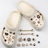 Metallic Sheen Shoe Charms Accessories Set for Sandal Must-have Street Flowers/Hexagram/Buckle Ornaments for Hole Shoes Charm
