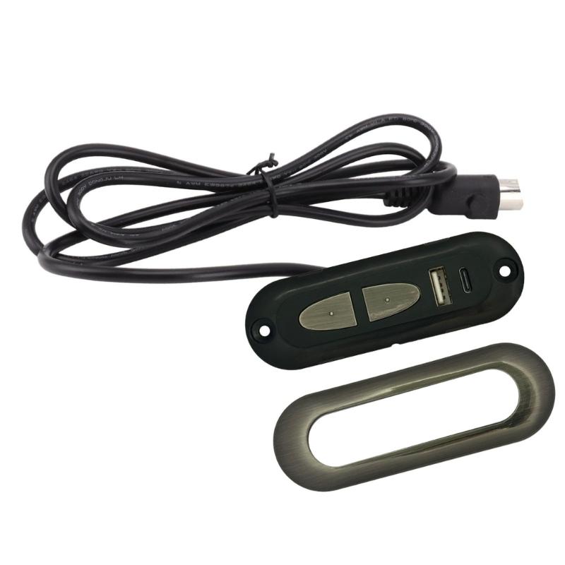 Interruptores de Poltrona Reclinável Elétrica com Porta de Carregamento USB Sofá Reclinável Elétrico Interruptores de Controle Manual de 2 Botões e 5 Pinos Fácil de Usar