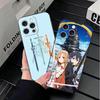 S-Sword O-Online SAO Anime Soft Phone Case for iPhone 16 16E 17 Air 15 Pro Max 14 Plus 13 Mini 11 12 7 Black Cover Back Shell