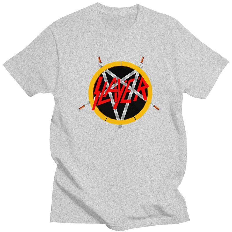 Custom Heavy Metal Rock Slayers Logo T Shirts Men ShortSleeve Tshirt Casual Tee 100 Cotton Oversized Tshirt Gift