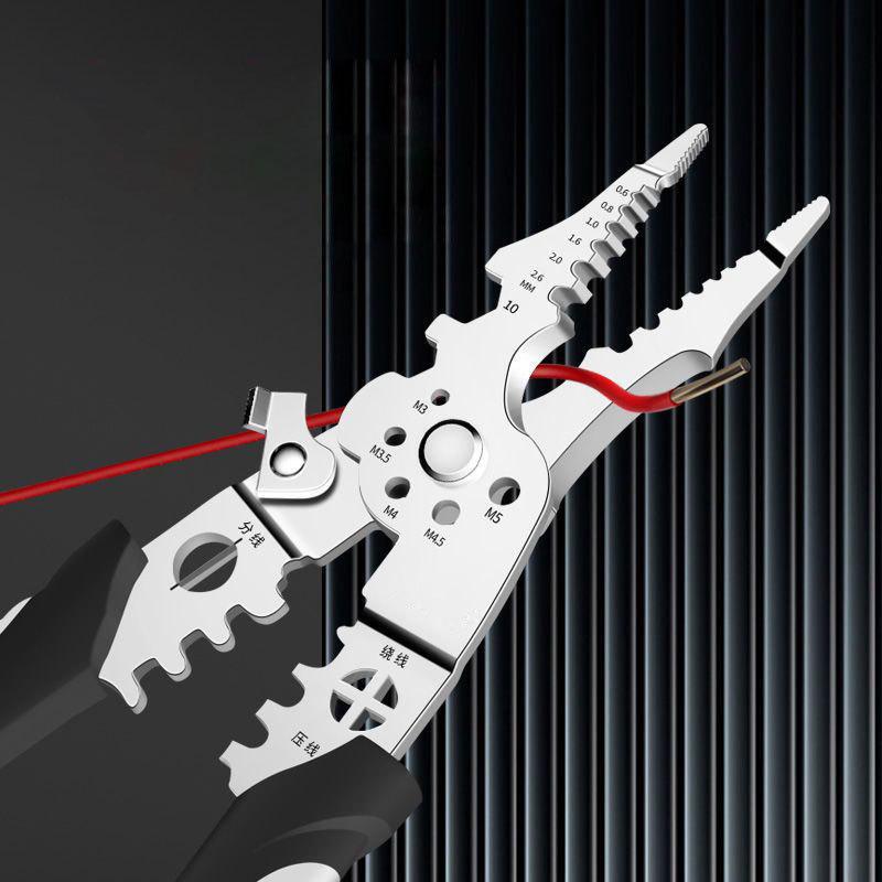 Multifunctional Electrician Wire Cutter and Stripper with Stainless Steel Blades