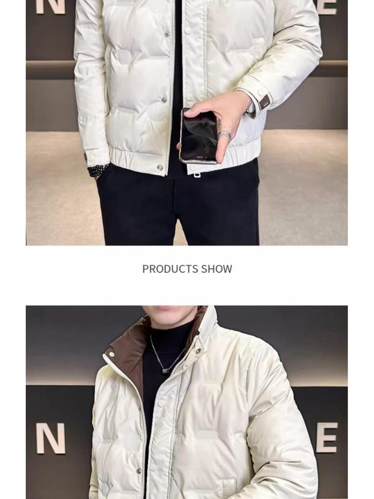 Men's 2025 Winter Trend Casual Stand-Up Collar Duck Down Jacket - Youthful Versatile Warm Outerwear