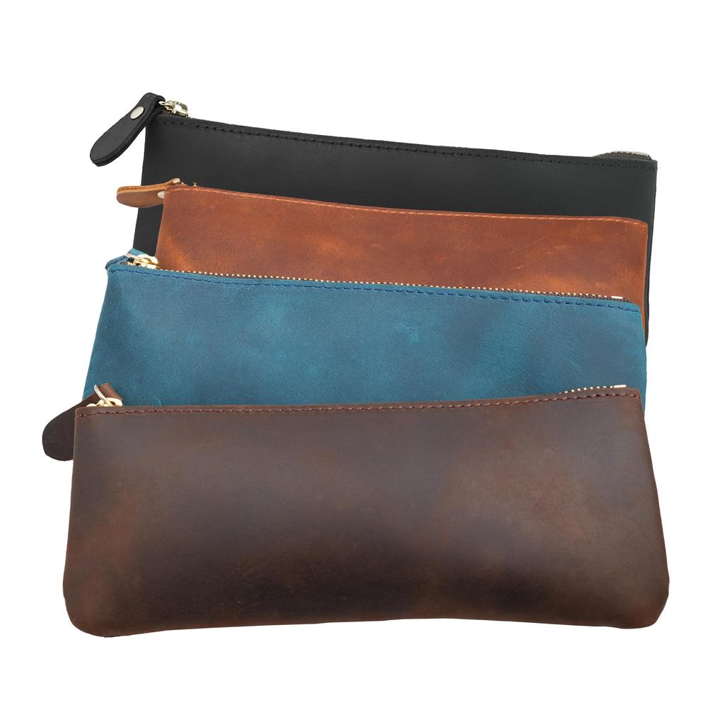 Genuine Leather Pencil and Stylish for Business Use Case, Lightweight, Slim, Simple, (Black)