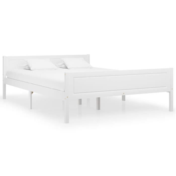 VidaXL Bed Frames Solid Pine Wood White 120x200 Cm