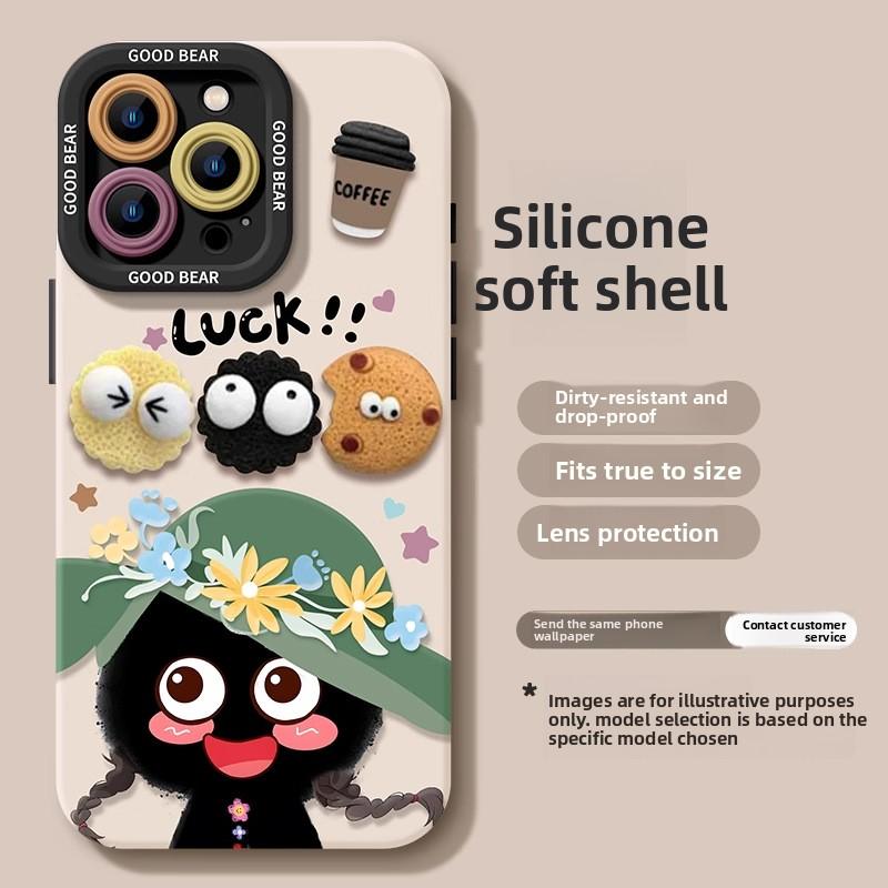 3D Coal Ball Apple 17 Pro Max Phone Case 17 Pro with Lanyard 17 Cute Air Silicone 16 Full Coverage Soft Case