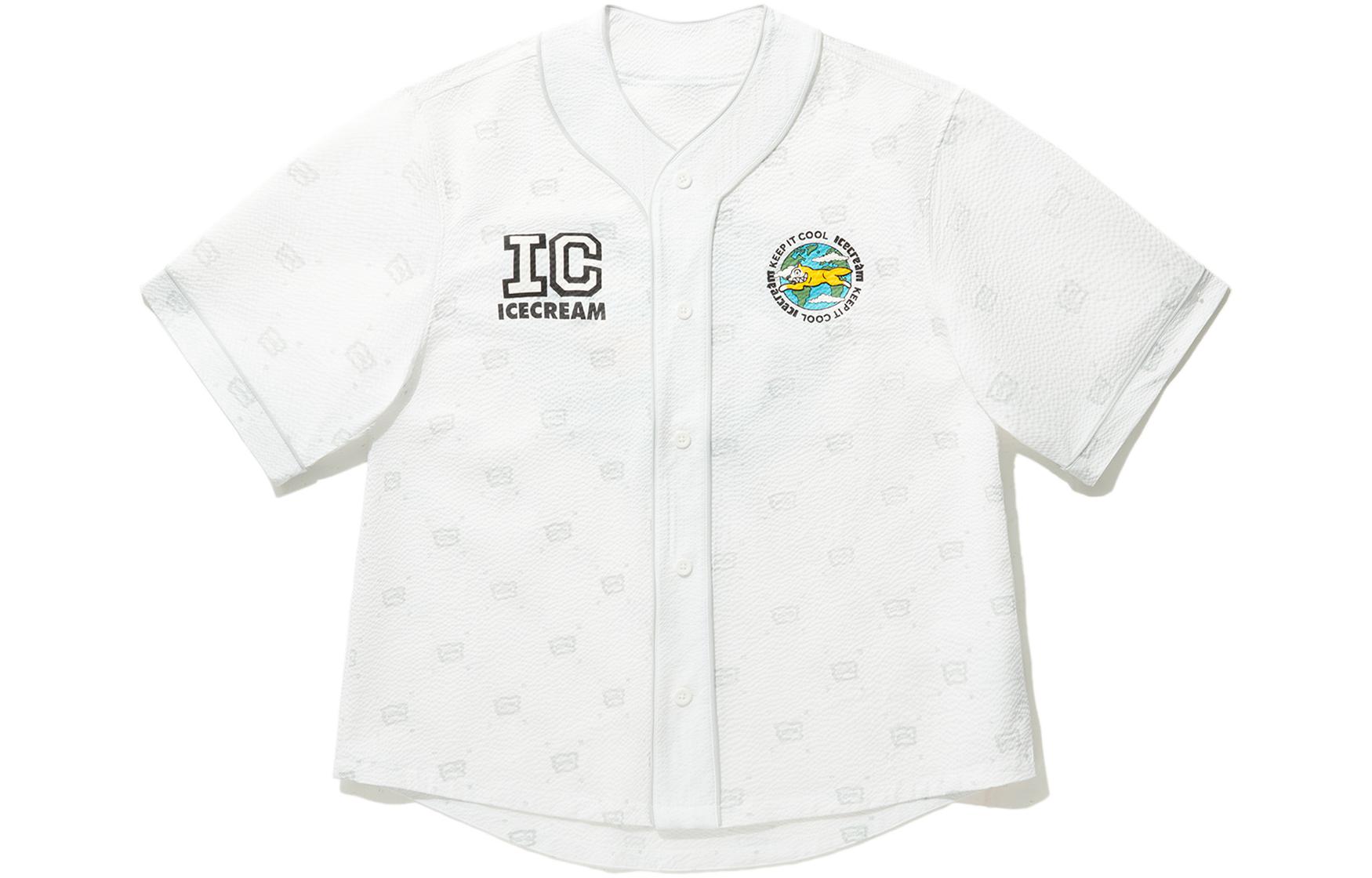 Li Ning x ICECREAM T Shirt Men s Standard White Antarctic Gray AFDUA21-2 M