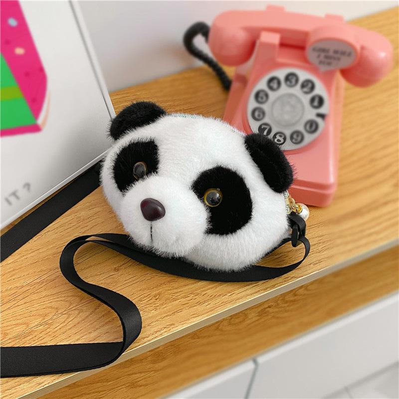 Children's cute plush toy panda bag doll messenger bag children's school bag plush gift women's bag