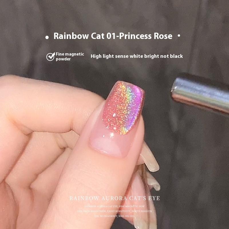 Cat's Eye Nail Polish Glue Burst Colorful Glass Beads Small Light Bulb High Density Spar Nail Polish