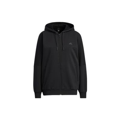 Jednofarebná Športová Bunda s Vyšívaným Logom s Dlhým Rukávom Dámske Bundy Čierna HM2814