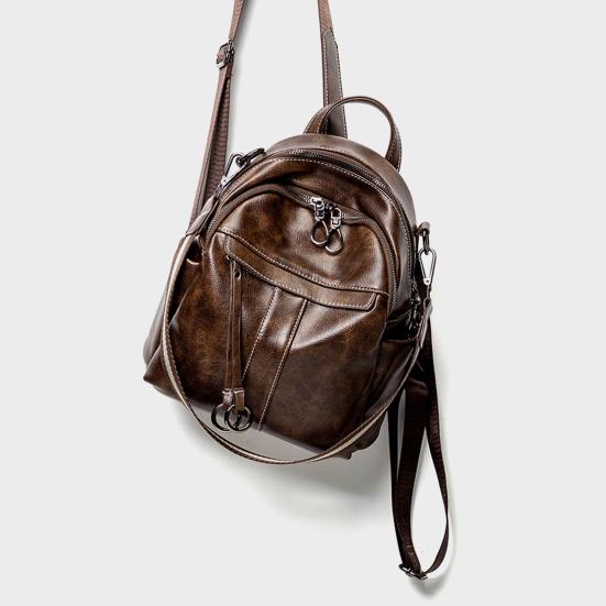 Women's Backpack Purse Multifunctional Retro Shoulder Bag Rucksack with Multiple Pockets