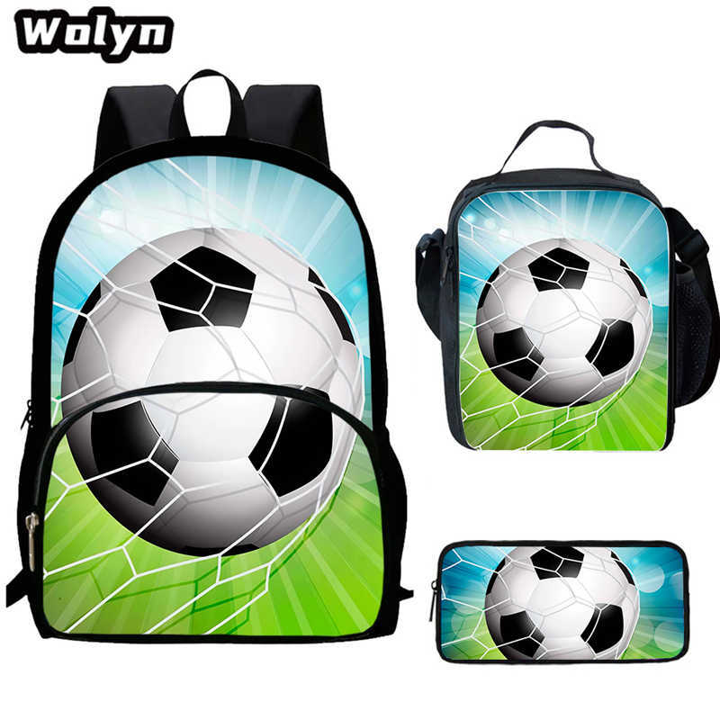 Football School Bag High Definition Waterproof Printing Multi-Functional Load Reduction Ridge Backpack