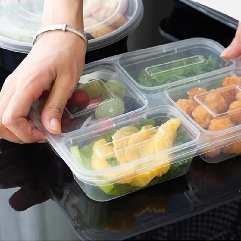 Einweg Transparenter 4-Fächer Lebensmittelbehälter