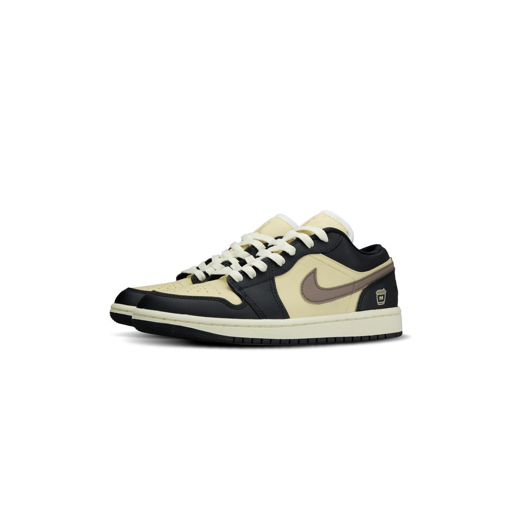 Jordan Air Jordan 1 Abrasion Resistant Low Top Vintage Basketball Shoes Women's Beige Black DC0774-101(Team333-)