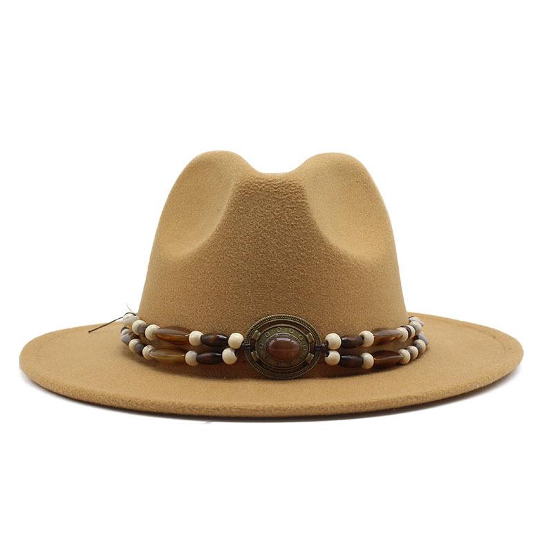 Big Eaves Wool Jazz Top Hat Women'S Casual Big Edge Felt Hat Men'S Jazz Hat 9.5Cm