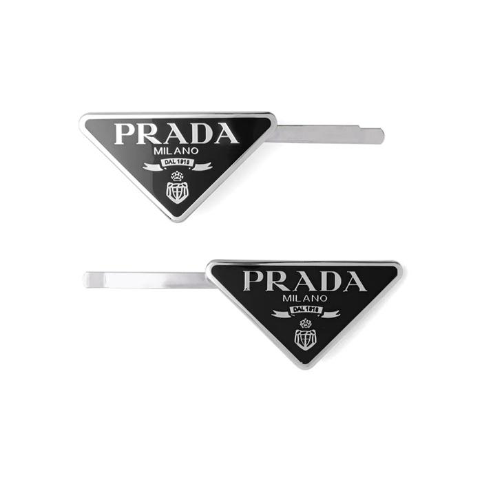 

Prada Triangle Logo Metal Hair Clip Women accessories 1IF051_2BA6_F0002 Basic Packaging-Box Not Included,Black