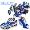 Metal Cardbot S BLUE COP W Transforming Robot Squad Car Card Toy Action Figure ABS Transformation Model Children Gift
