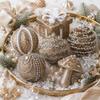 2026 Juego de 6 Adornos Navideños de Champán 8cm - Bolas Decorativas para Árbol y Decoración Festiva