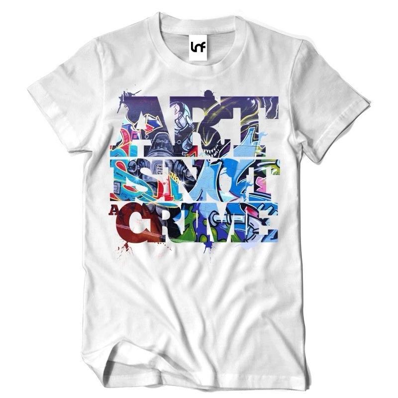 Unisex White Graphic TShirt Art Is Not A Crime Printed Tee (Sb063) S