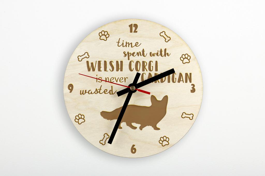 Cardigan Welsh Corgi - orologio con cane, orologio in legno con incisione, orologio personalizzato da Art-Dog