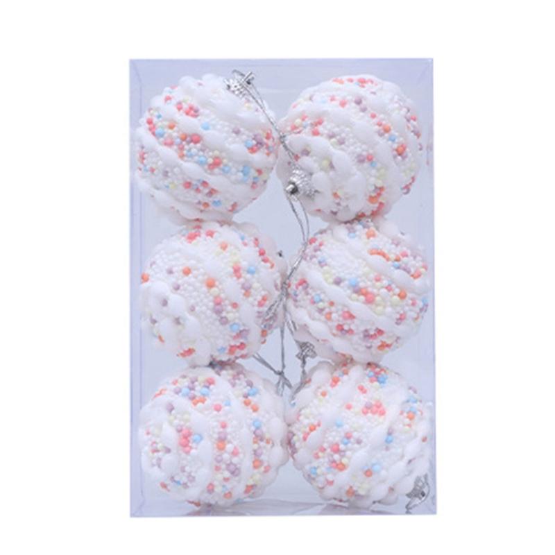 

Фестивальный декоративный шар 6 см Разноцветные крапинки Пенопластовые елочные украшения Домашняя вечеринка Украшение для торгового центра