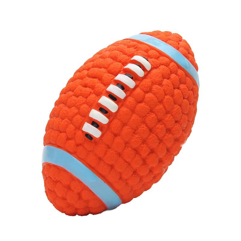 EETOYS Large Rugby Dog Squeaky Teething Toy (2-Pack)