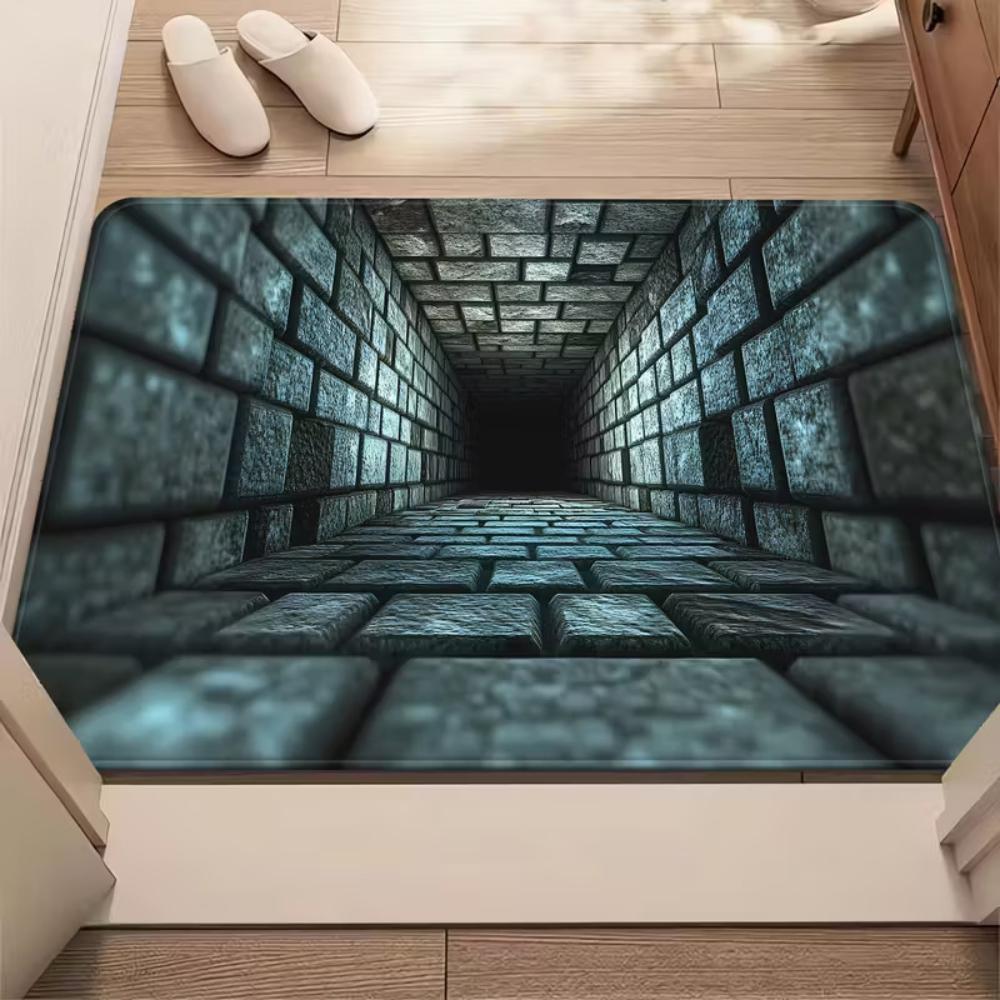 Modello di paesaggio della grotta Zerbino Tappetino di benvenuto Decorazioni per la casa Tappeto Camera da letto Soggiorno Tappeti d ingresso 40x60cm