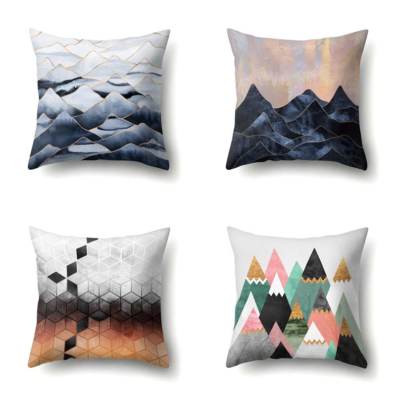 Polyester Pillow Case Automobile Decoration Home Printed Pillow Case Waist Cushion Cover Car Cushion Head Cushion Cover