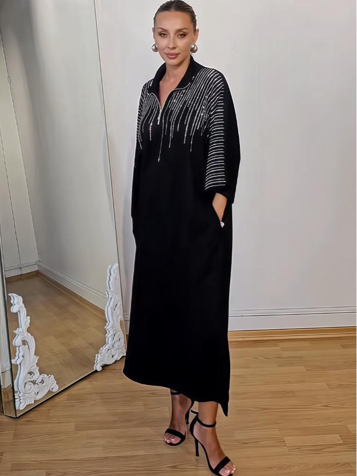 2025 European & American Autumn Print Loose Long Sleeve Women's Dress