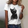 Novelty Women's Kawaii Cat 3D Print T-shirt Y2k Tops Female Trend Harajuku Clothing Girls Casual Fashion Short Sleeve T Shirts