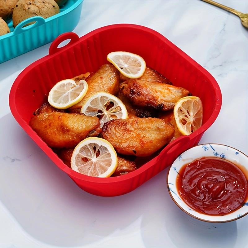 1PC - Air fryer with built-in silicone baking tray pad square