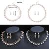 Vintage Artificial Pearl Necklace Earring Set With Alloy Pendants For Women