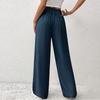 Women's Casual Solid Color High-waisted Wide-leg Pants