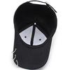 Baseball Cap Women Men Unisex Trendy Metal Rings Black Hip Hop Fashion Caps Sun Protect Hat Spring Autumn Sunshade Korean Casual